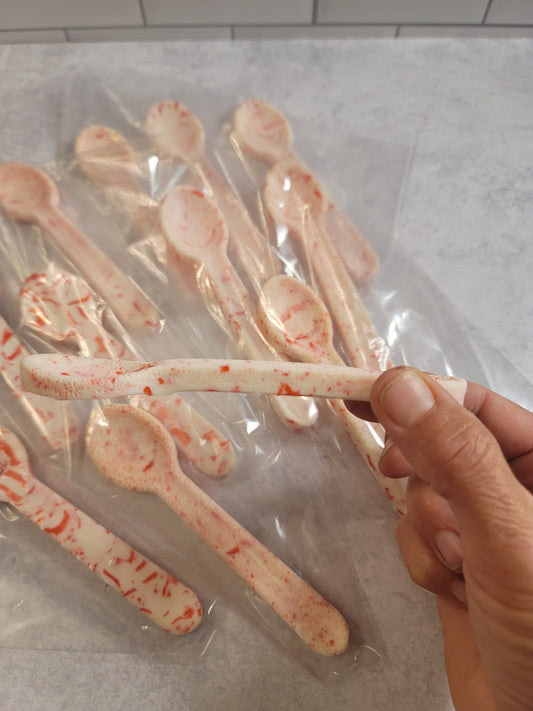 1 Dozen Happy Candy Cane Spoons, Christmas, Sweet, Festive Holiday, Fun for kids, Hot Chocolate Bar