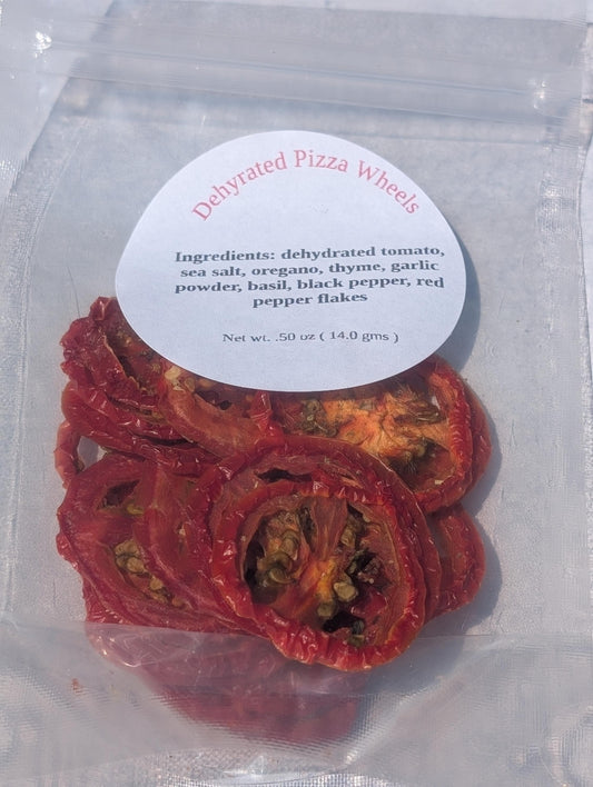 Dehydrated Pizzalicious Pizza Wheels ,Italian Seasoning, Pizza Snacks, Tomato Chips, Health, No Preservatives, Gluten Free, Vegan