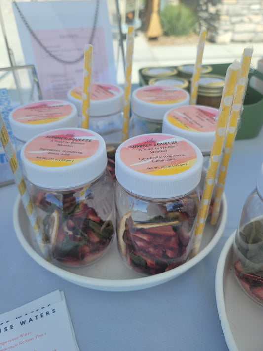 Summer Squeeze Water Jars, Dried Fruit and Herbs, Summer Refreshment, On the Go,